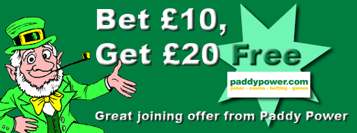 Paddy Power – Bet £10, Get a £20 Free Bet